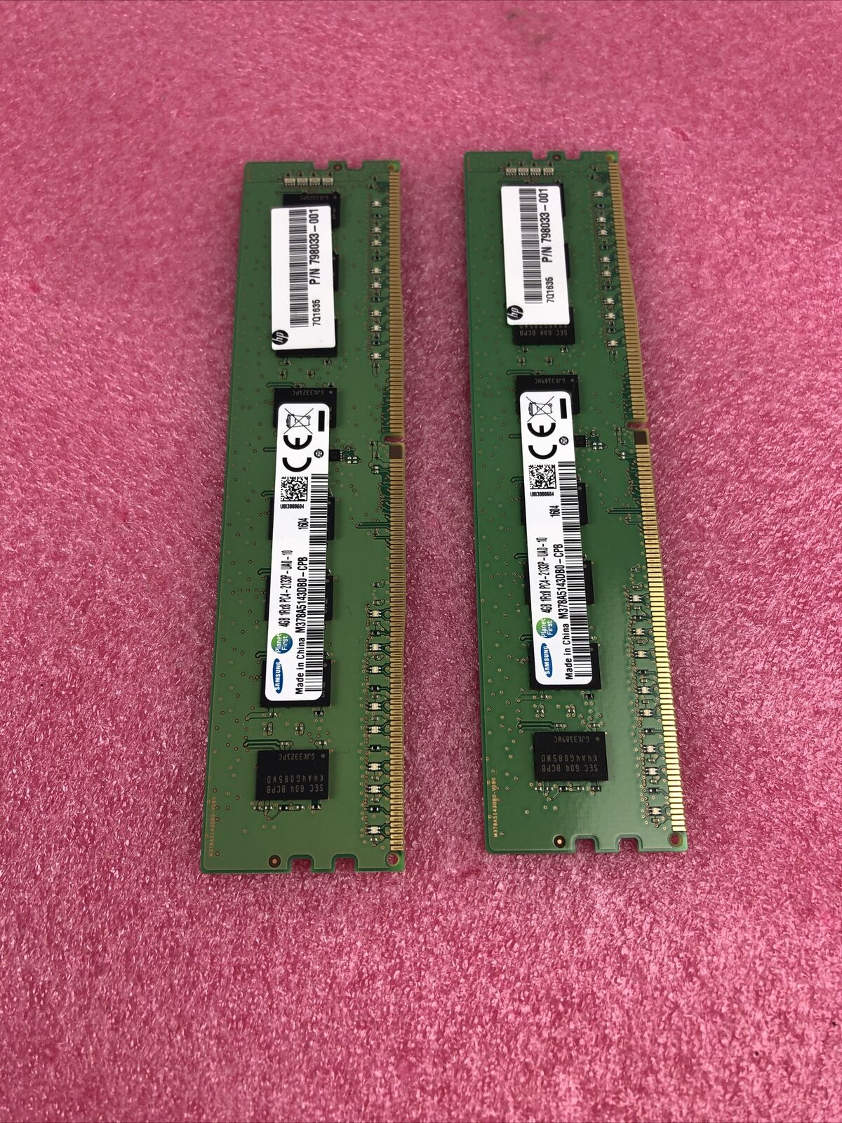 (lot of 2) HP 798033-001 SAMSUNG M378A5143DB0 4GB RAM DDR4 2133MHz