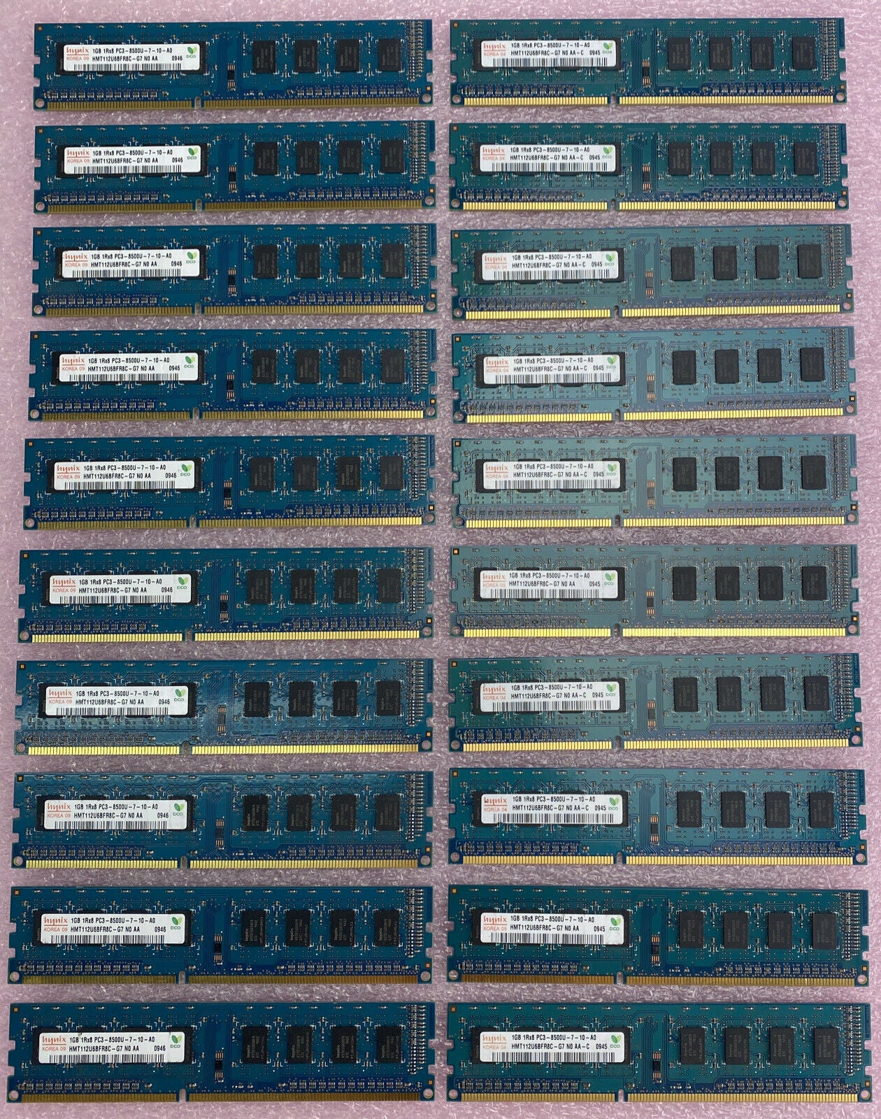 Lot( 20 ) 1GB Hynix HMT112U6BFR8C-G7 1Rx8 PC3-8500U DDR3 non-ECC Desktop RAM