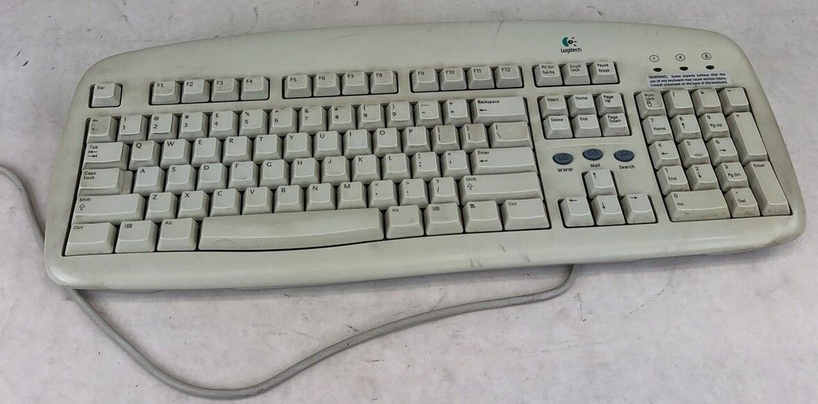 Vintage Logitech Y-SG13 Corded Deluxe Access Computer Keyboard