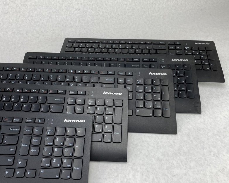 Lot of 5 Lenovo KU-0989 Slim Wired USB Computer Keyboard 54Y9489 Black