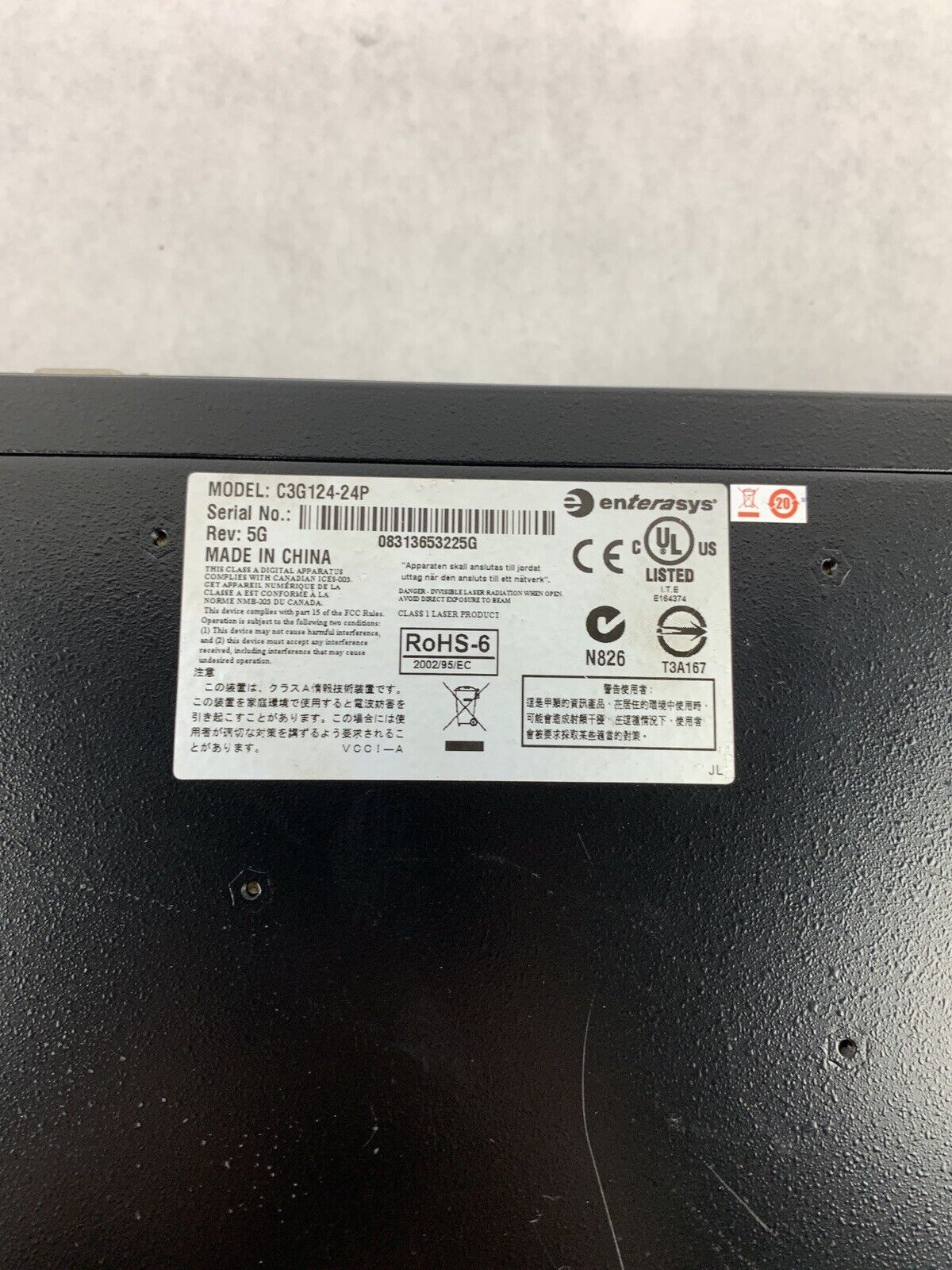 Enterasys C3G124-24P 24 Port PoE Gigabit Managed Network Switch