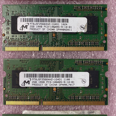 Lot( 4 ) 2GB Micron MT8JSF25664HZ-1G4D1 PC3-10600S 1333MHz DDR3 Laptop Memory