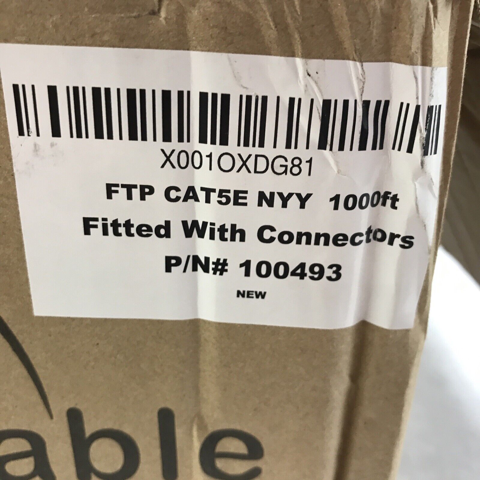 FTP Cat5e Lan Cable 1000ft Black P/N 100493