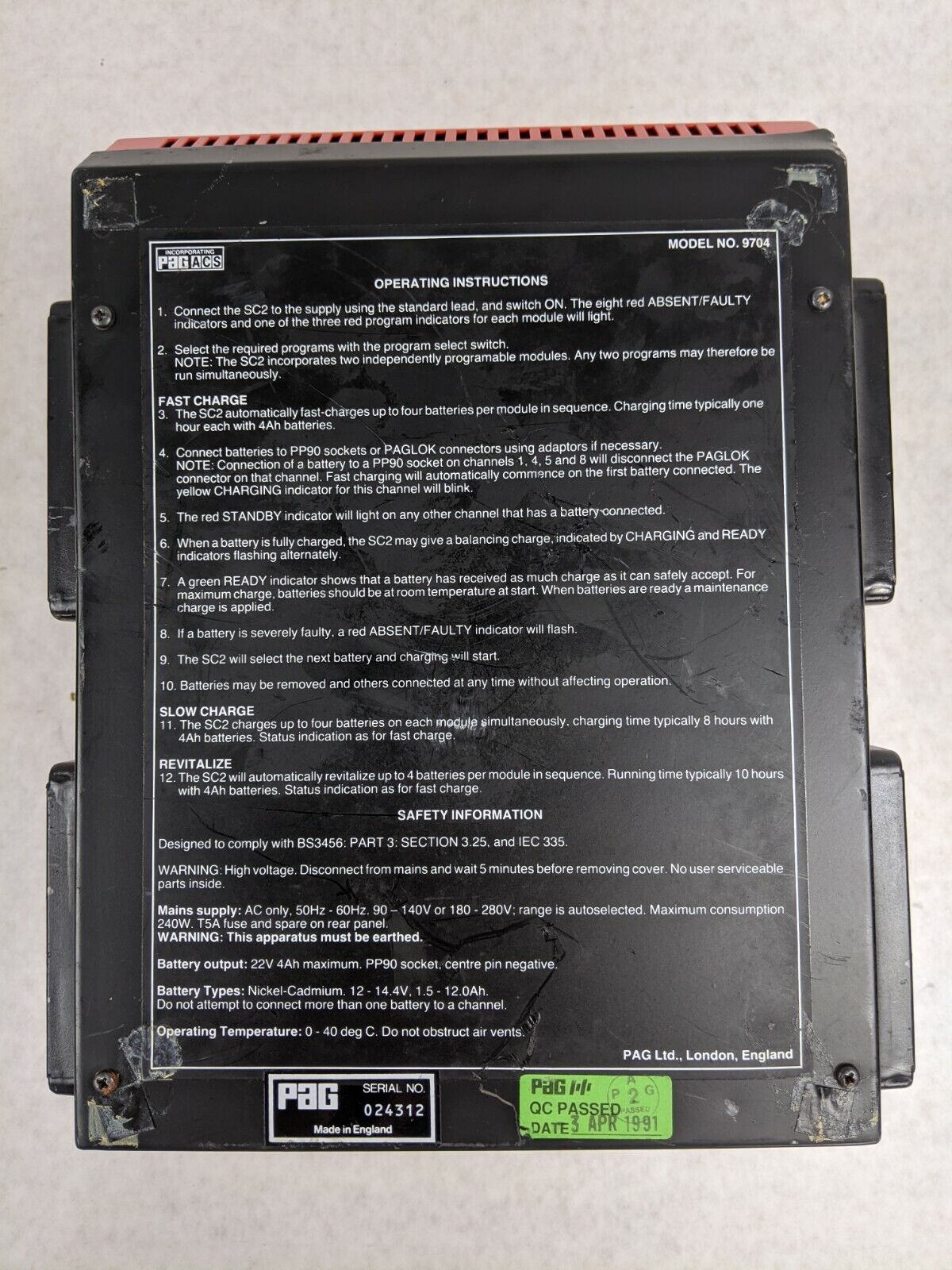 PAG SC2 Microcomputer-Controlled Battery Managment System Frezzi PAG 9704
