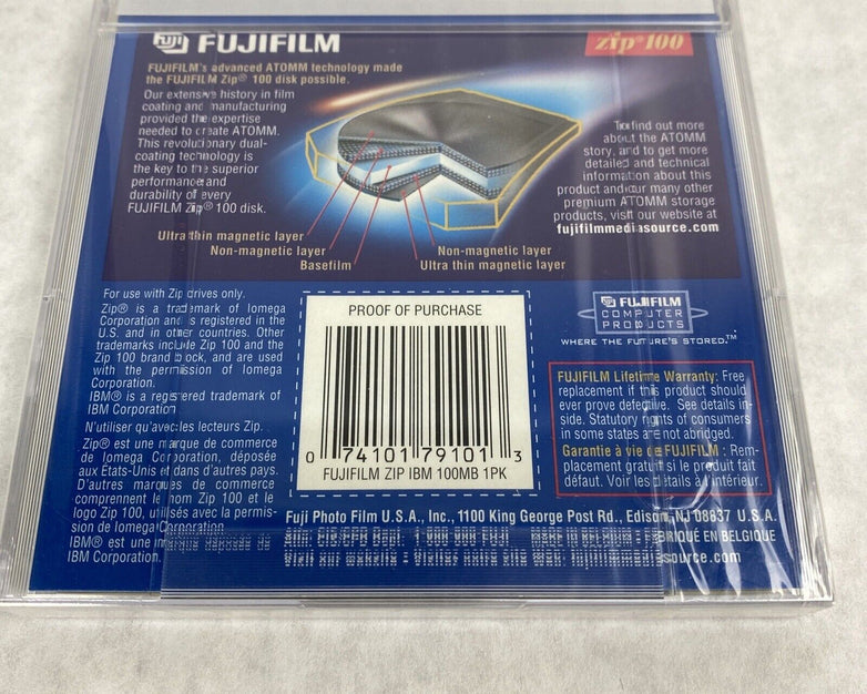 Lot( 5 ) FujiFilm 100mb Zip Disk Factory Sealed IBM Formatted