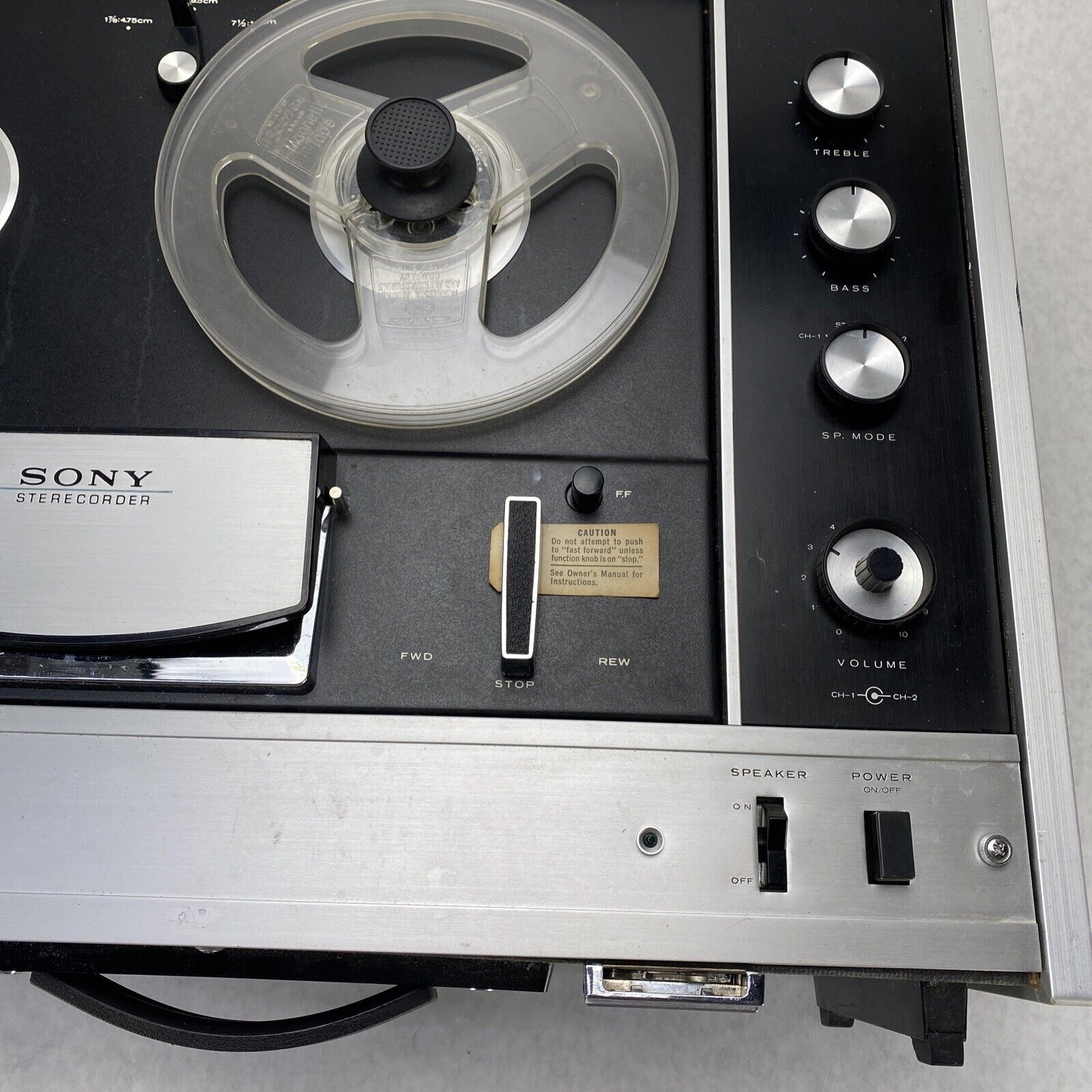 Sony TC-530 Reel to Reel Tapecorder Sterecorder 4 Track Speakers UNTESTED
