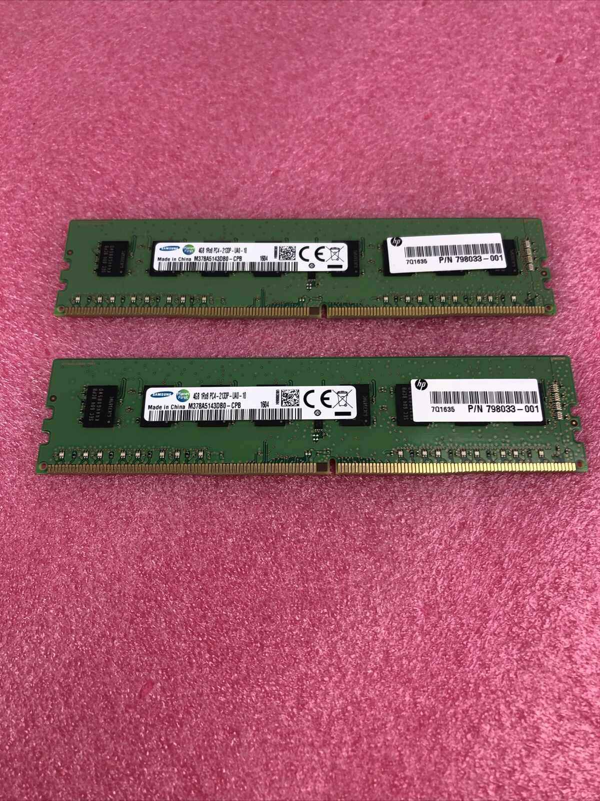 (lot of 2) HP 798033-001 SAMSUNG M378A5143DB0 4GB RAM DDR4 2133MHz