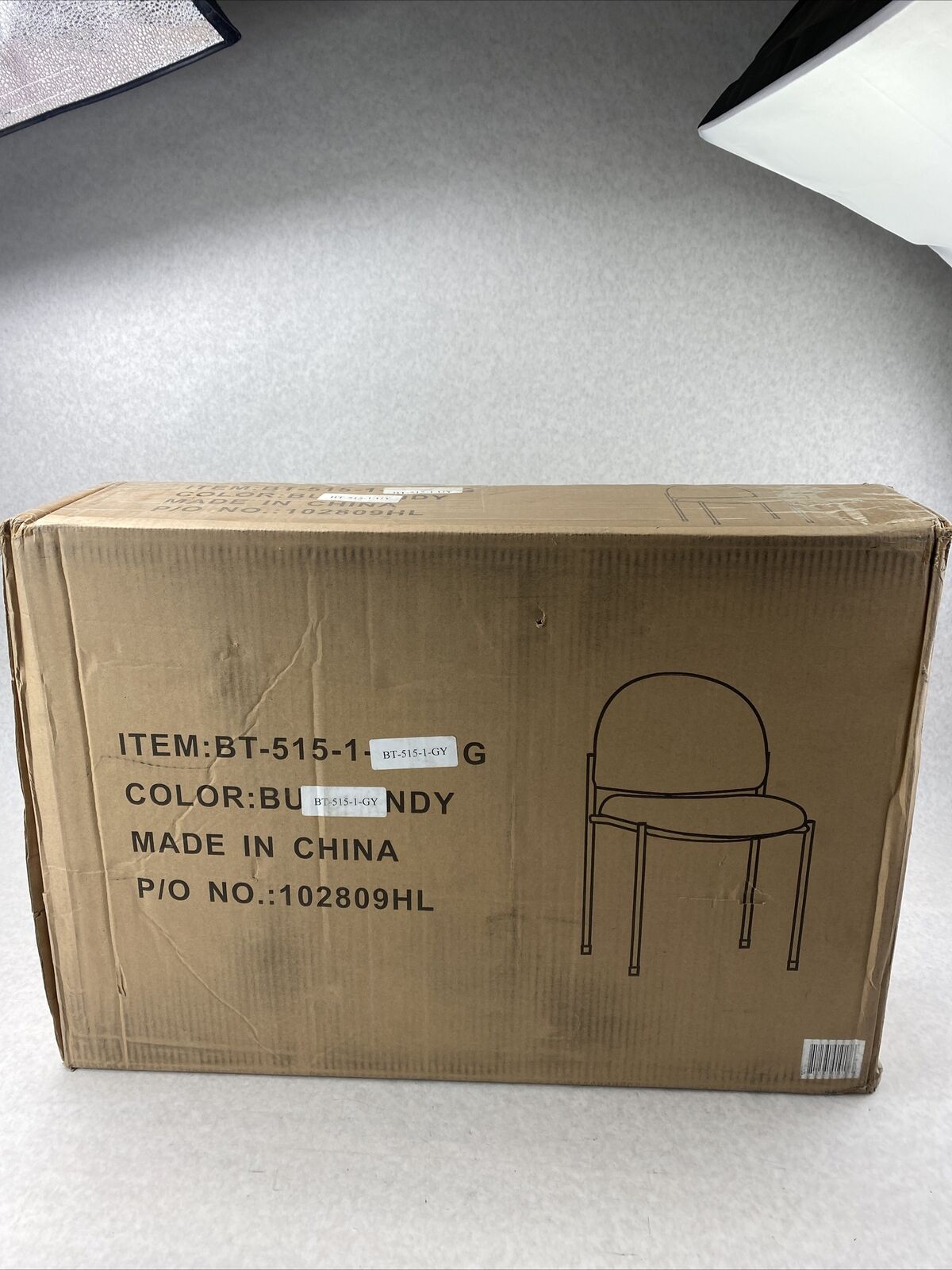 Flash Furniture BT-515-1-GY-GG Gray Fabric Stackable Steel Side Chair BT5151GY