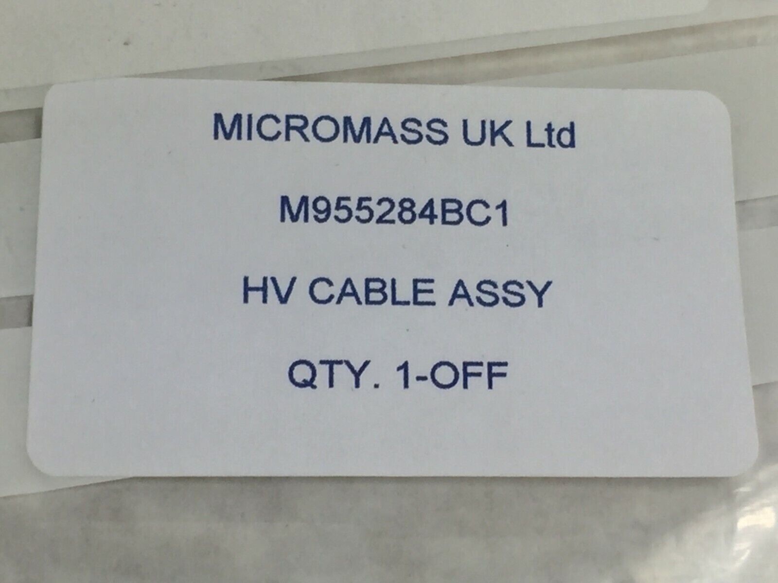 Waters Micromass HV Cable Assy  M955284BC1