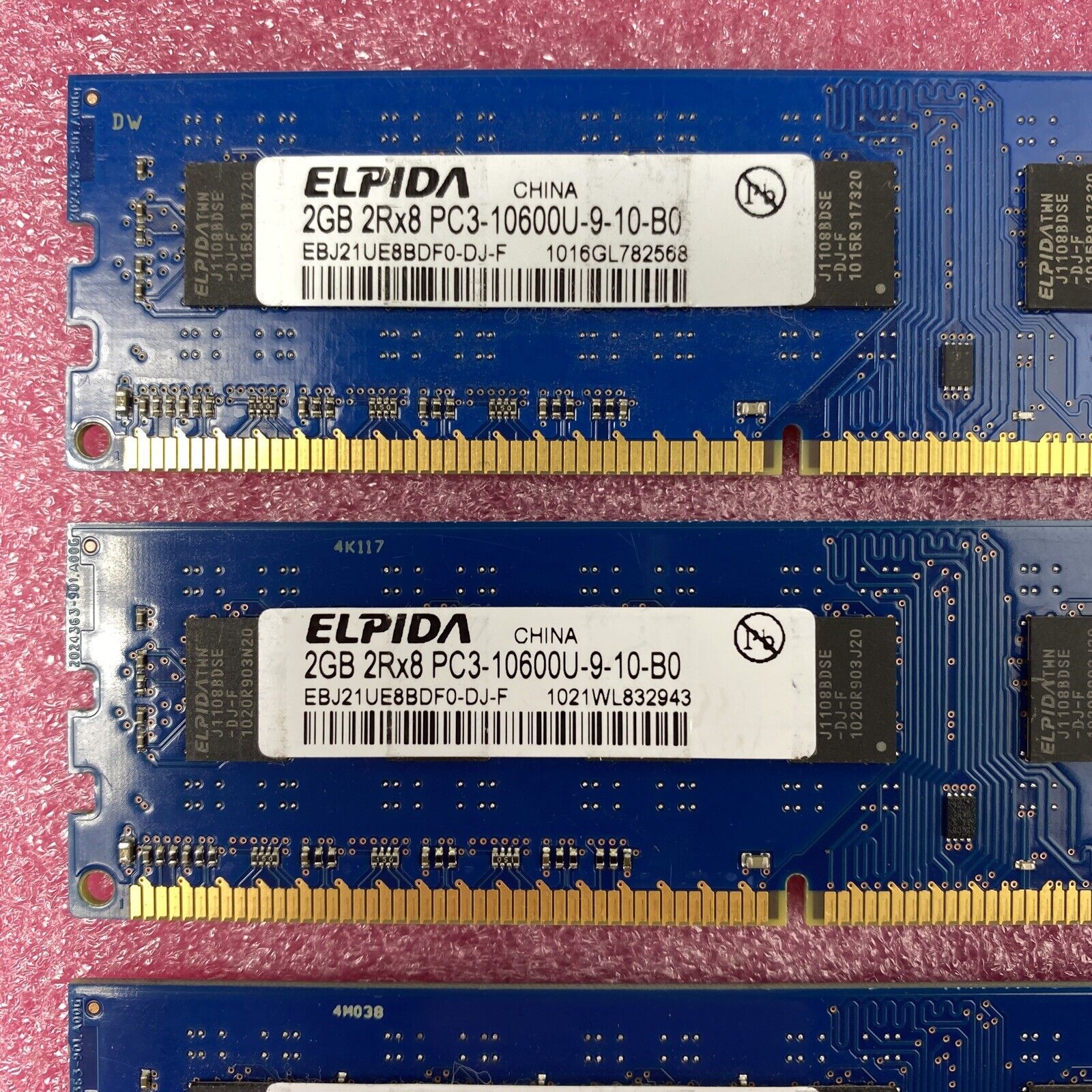 Lot ( 6 ) 2GB Elpida EBJ21UE8BDF0-DJ-F PC3-10600 2Rx8 DDR3-1333 RAM 12GB Kit