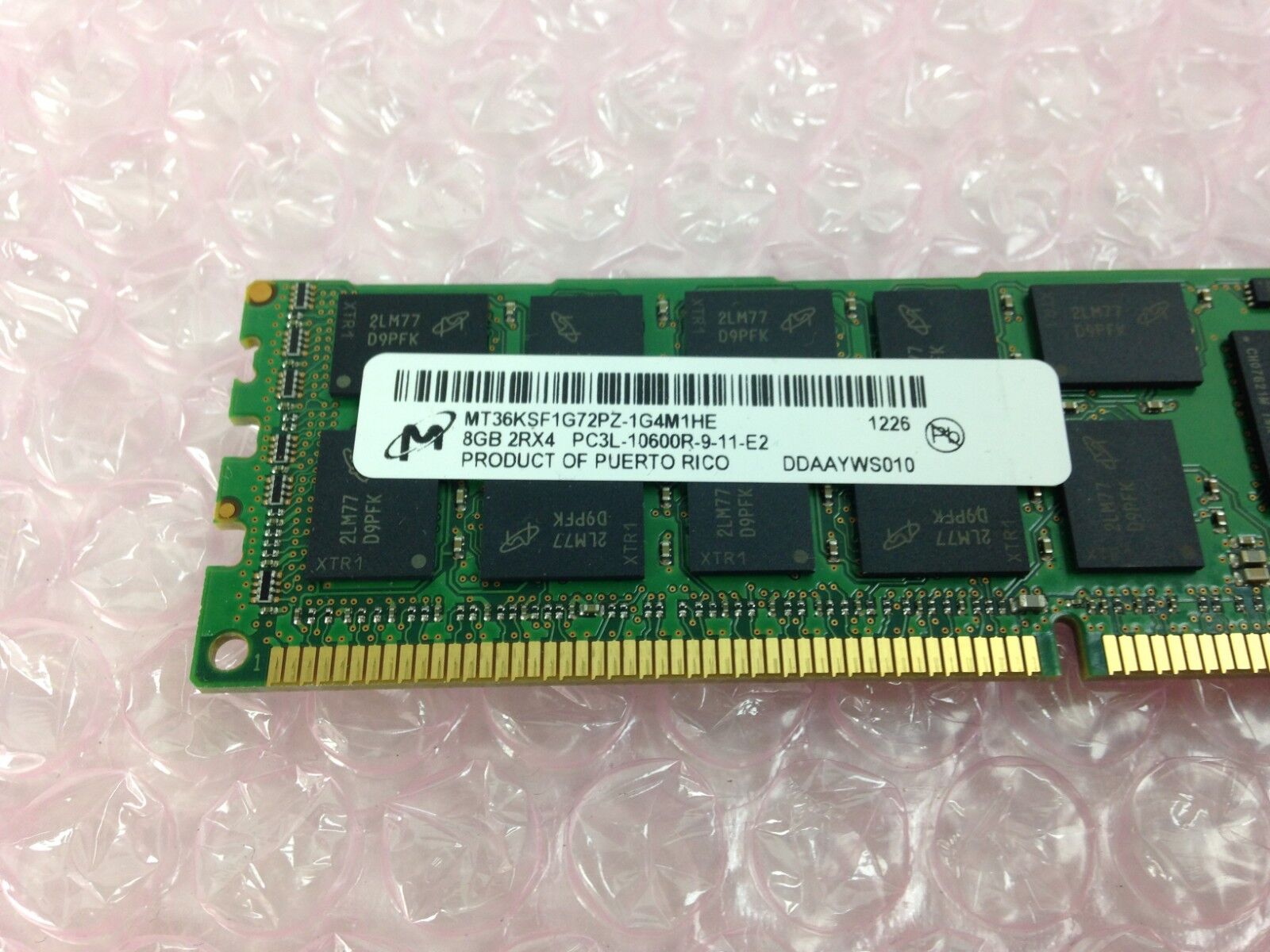 Micron PC3-10600 8GB SDRAM 1333 MHz DDR3 Memory MT36KSF1G72PZ- 1G4M1HE
