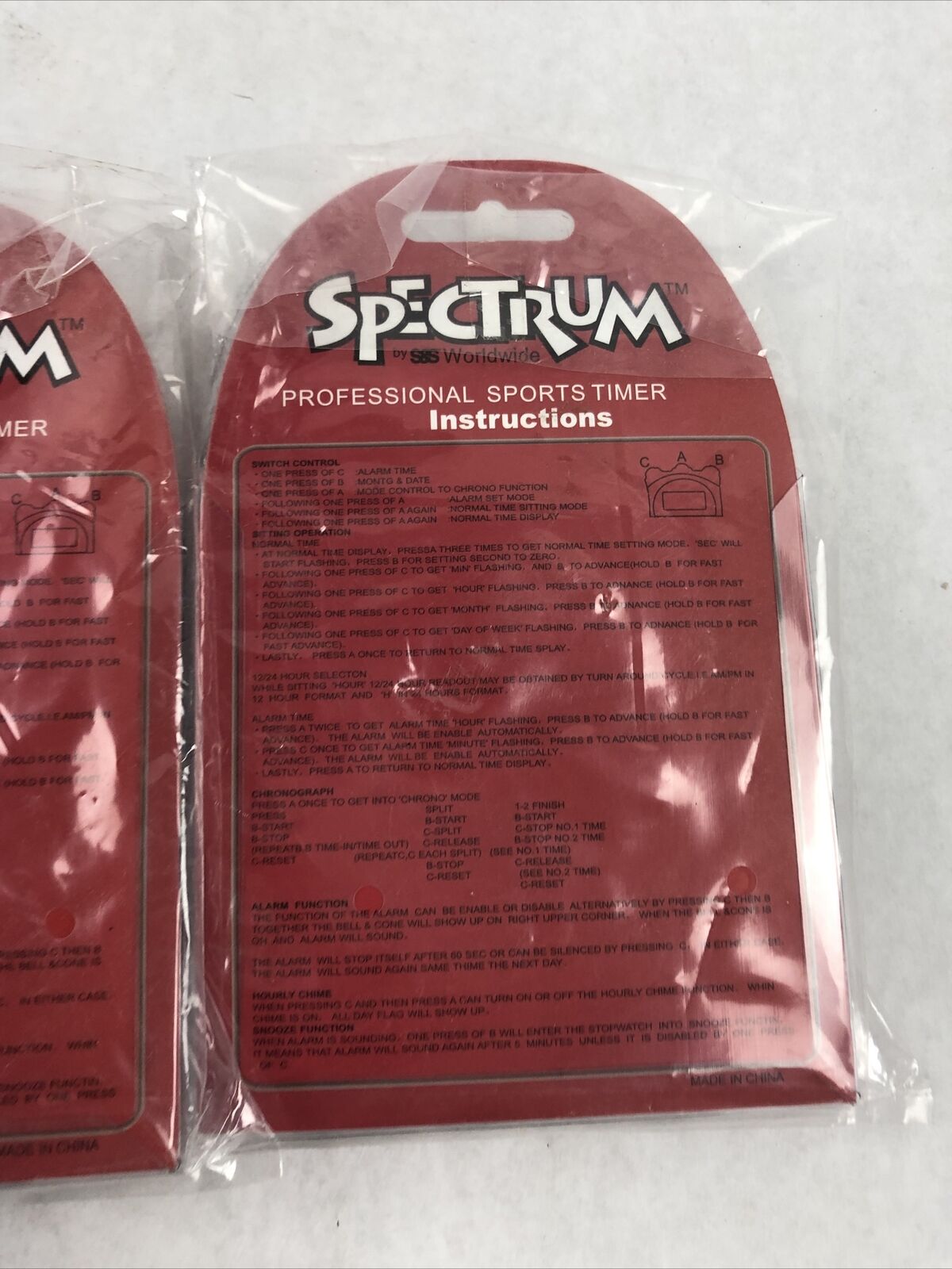 Spectrum W7526 Lot of 3 Stopwatches (1 Red & 2 Purple)