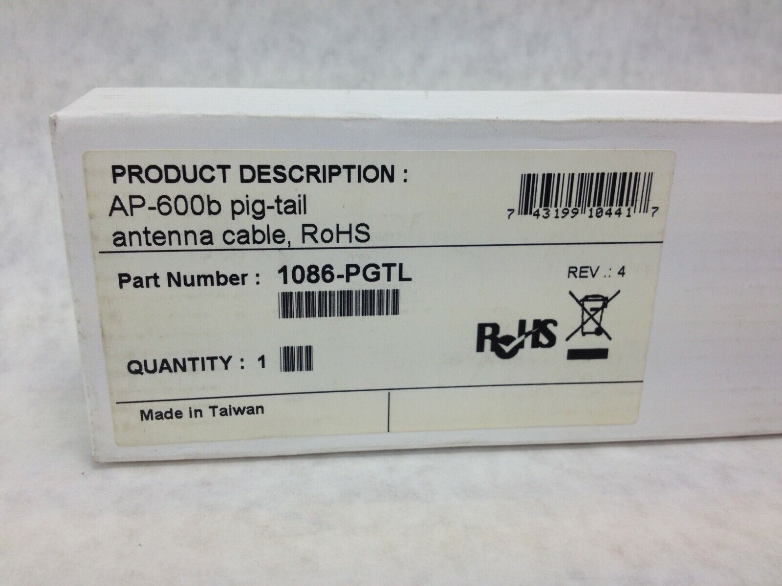 1086-PGTL  AP-600b Pig-Tail Antenna Cable  Factory Sealed