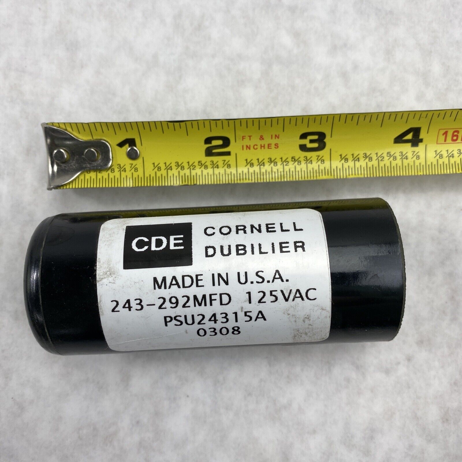 Cornell Dubilier PSU24315A  243-292uF 125VAC 0308 capacitor
