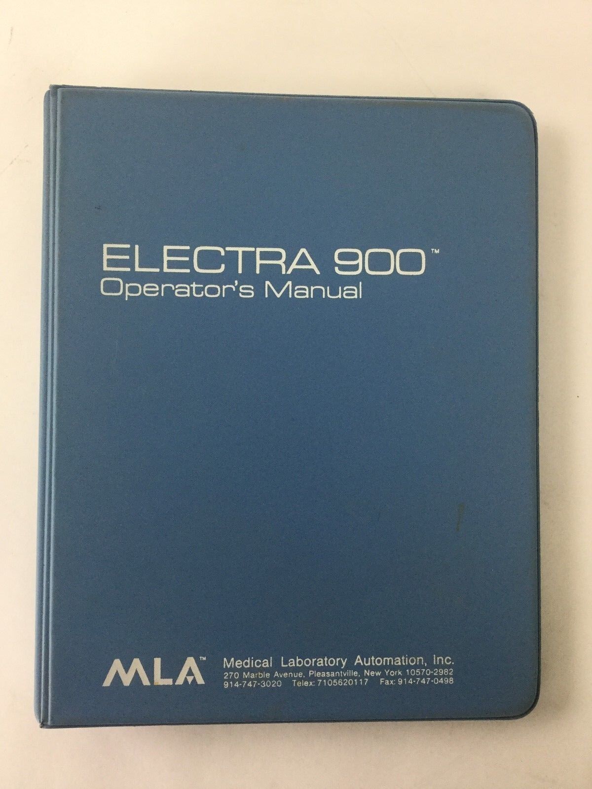 Medical Laboratory Operators Manual for Electra 900