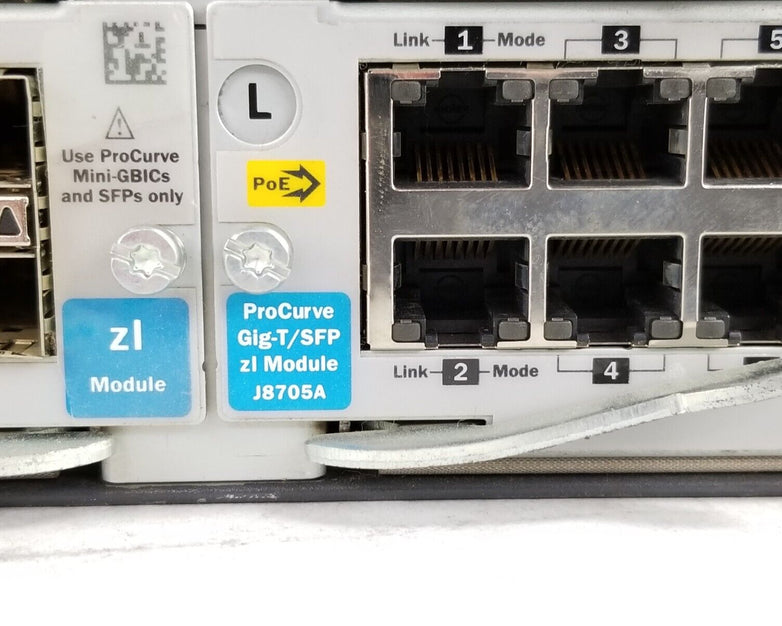 HP ProCurve Switch 5412zI J8698A Switch Chassis With 10x J8702A 2x J8705A