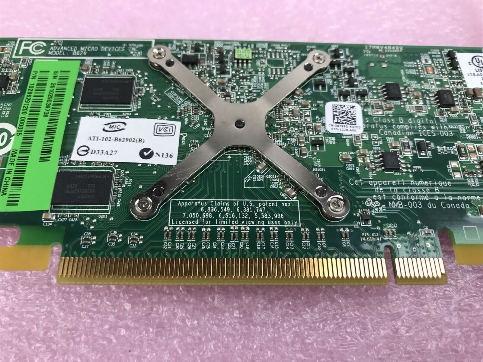 ATI Radeon B629 109-B62941-00 PCI-E Video Graphics Card 4.F3
