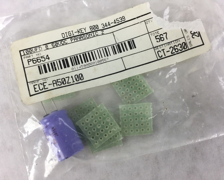 NEW PANASONIC 100UFD @ 50VDC Electrolytic Capacitor