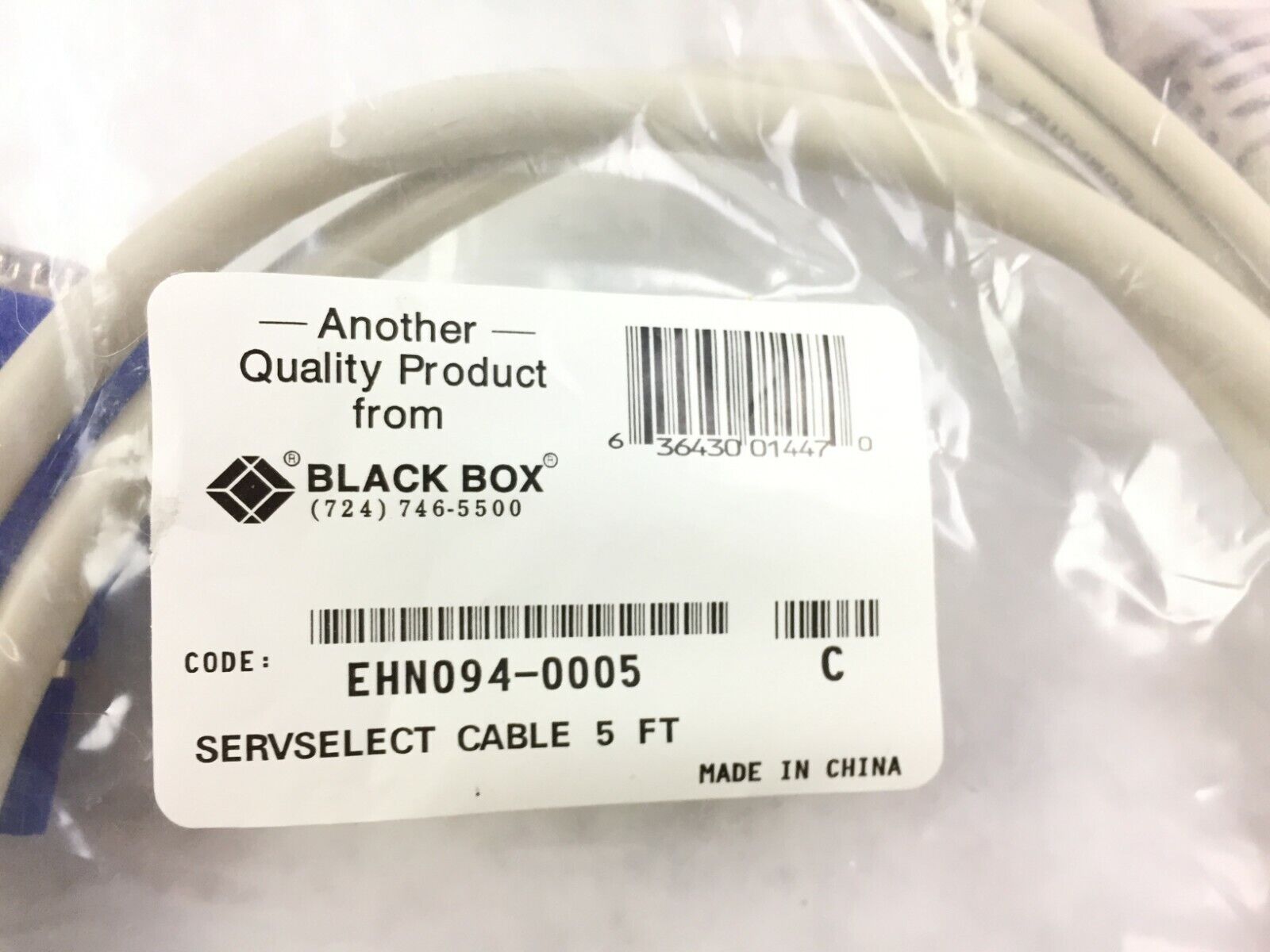 Black Box EHN094-0005 ServSelect Cable 5 Feet