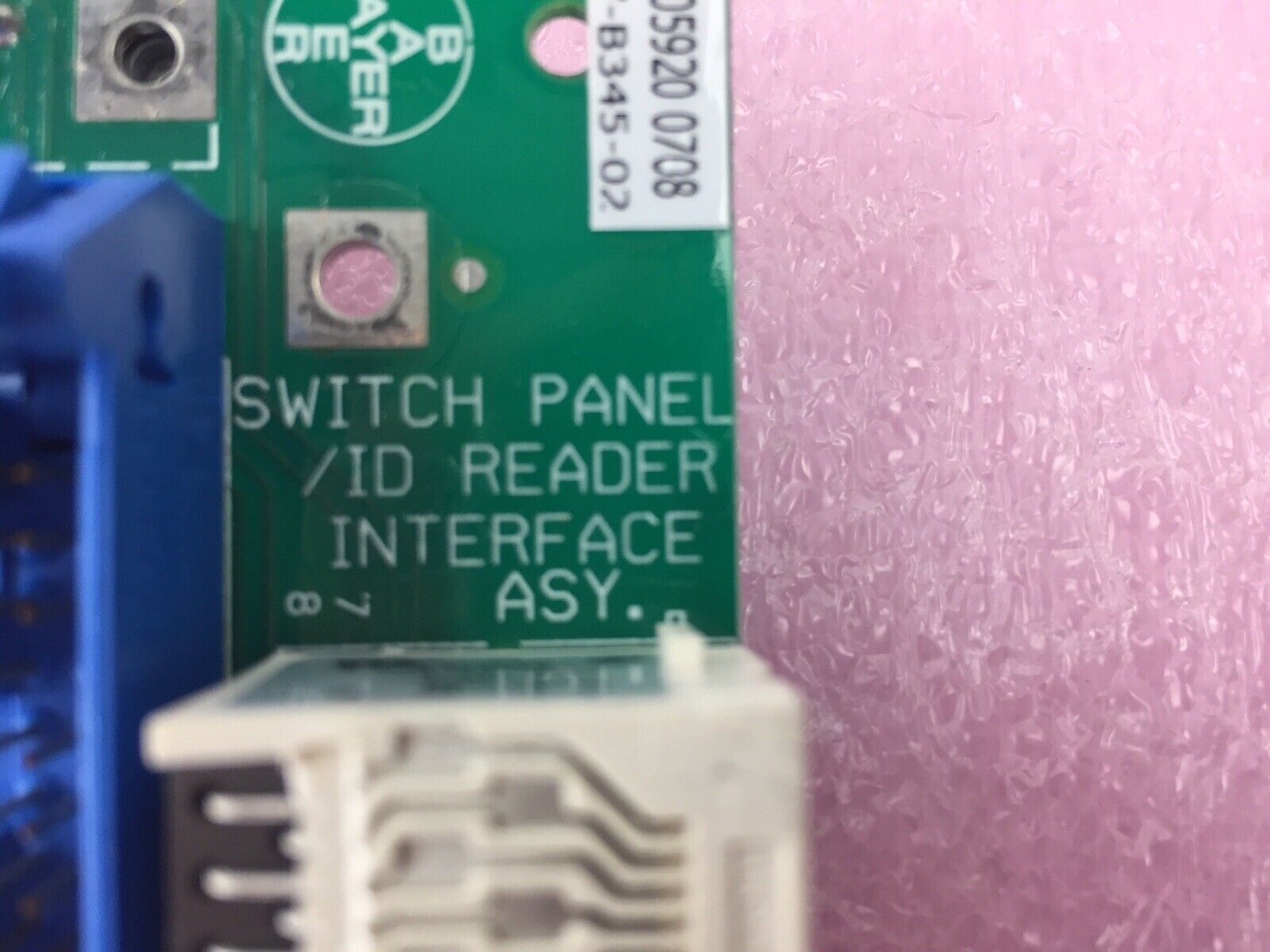 Bayer Switch Panel ID Reader Interface Assy Board 067-B345-02H