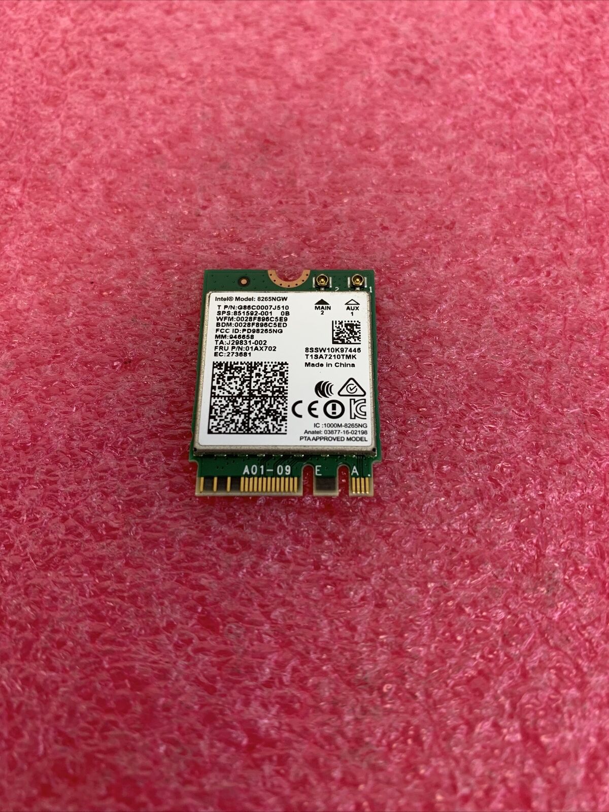 Intel 8265NGW Dual Band Wireless-AC Bluetooth WiFi M.2 Card