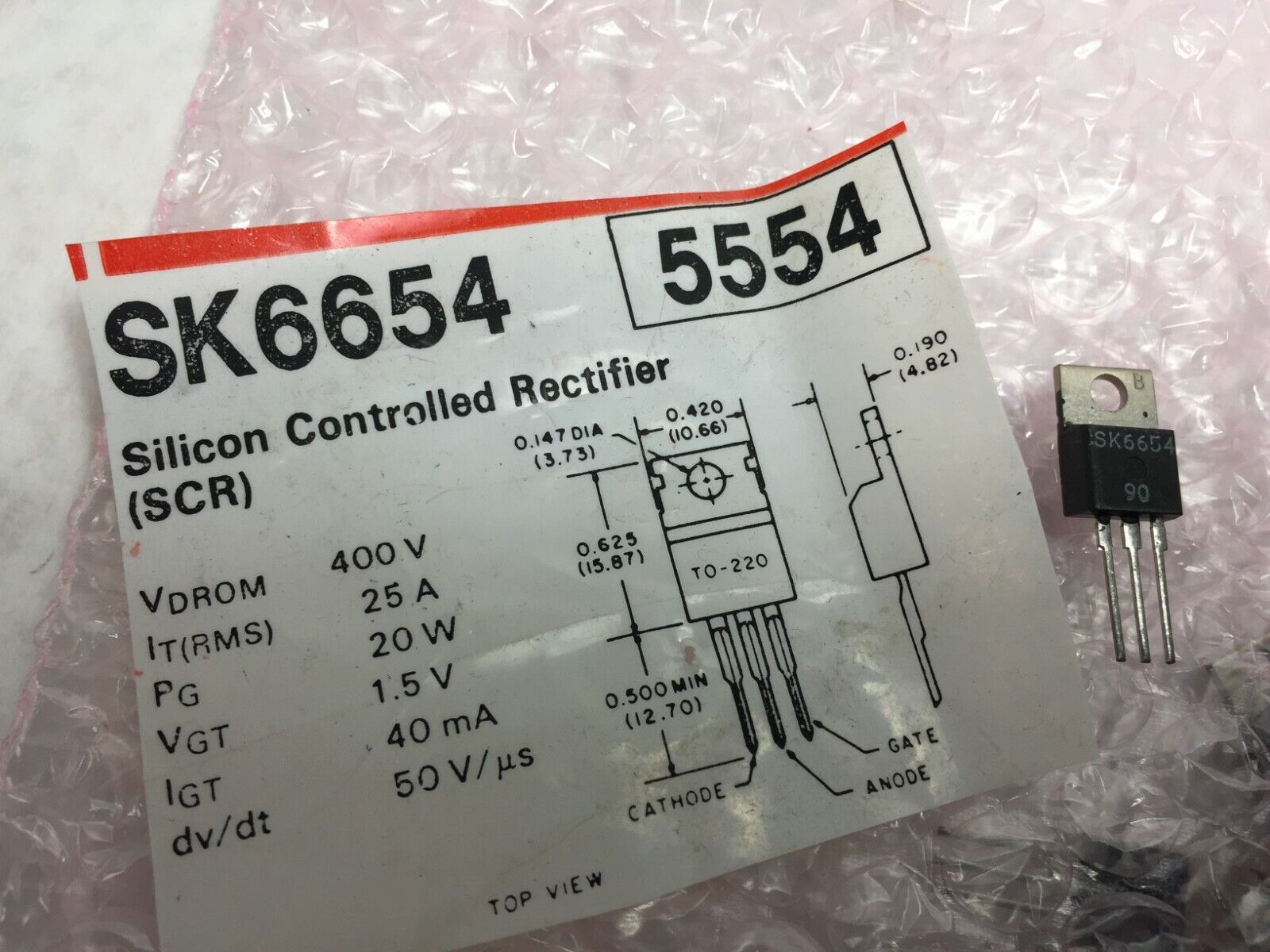 NOS  SK6654 Silicon Controlled Rectifier  Lot of 11
