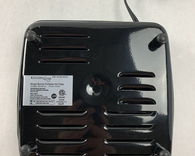 Kitchen Living  ESB-301BF/43555 Countertop Single Cast Iron Burner 1000 Watts