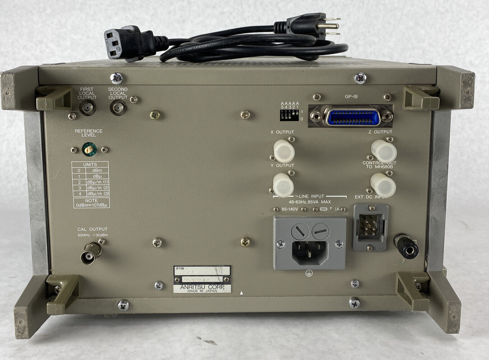 Anritsu MS610B Option 01 Spectrum Analyzer 10kHz- 2GHz UNTESTED