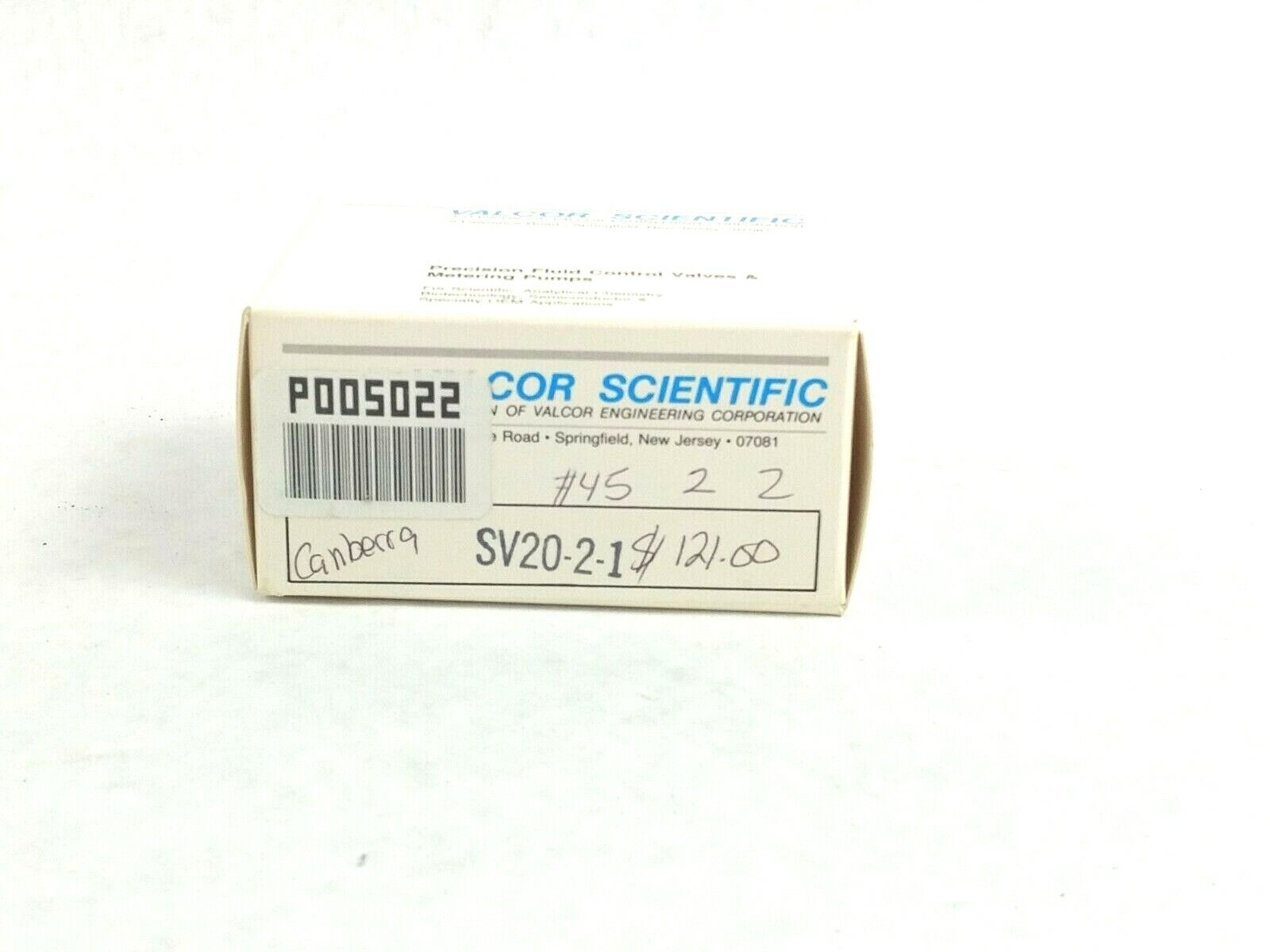 Valcor Scientific SV20-2-1 12VDC Normally Open or Normally Closed Solenoid Valve