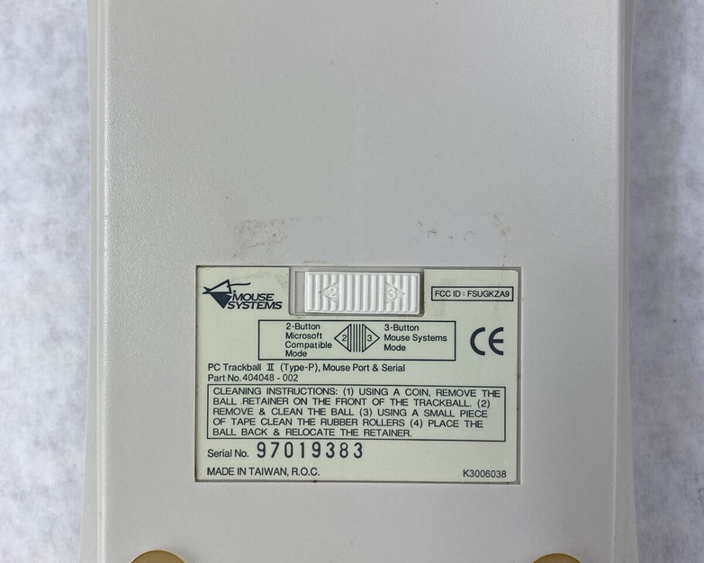 Mouse Systems 404048-002 Vintage 2 to 3 Button PC Trackball II Type P Mouse Port