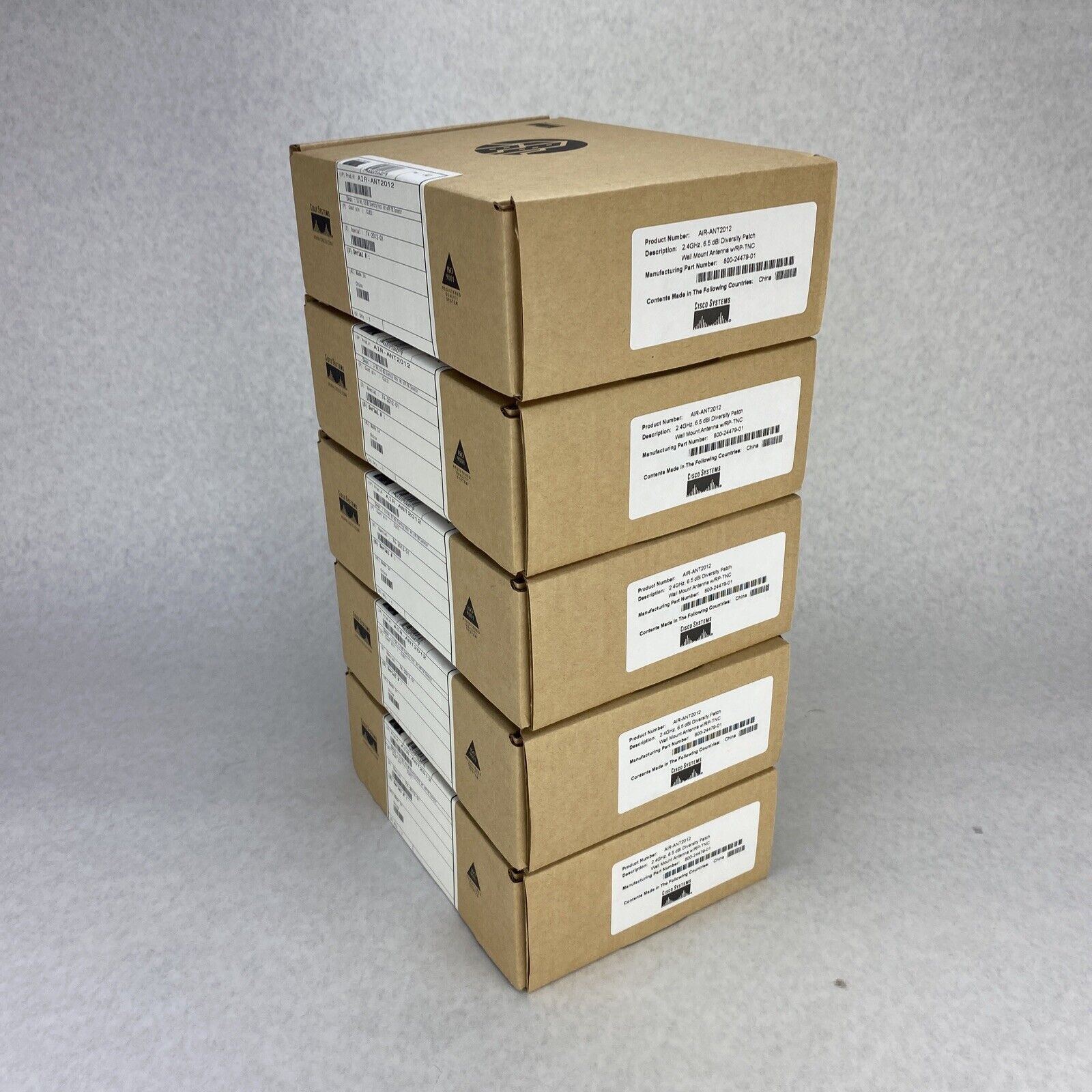 Lot of 5 Cisco Systems Air-Ant2012 2.4Ghz 6.5dBi 74-2012-01  800-24479-01