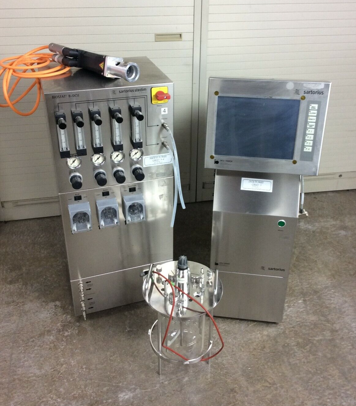 Sartorius Stedim Biotech Biostat DCU Touch Tower B-DCU Bioreactor w Glass Vessel