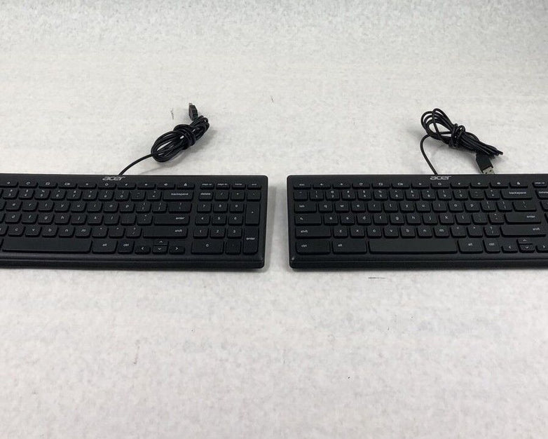 Lot of 2 Acer KB69211 USB Wired Slim Office Home Keyboard - Black