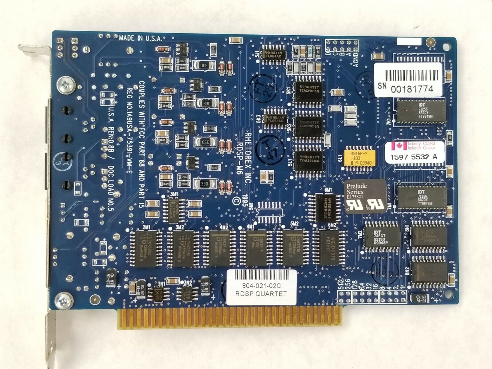 Brooktrout Rheotex RDSP-M6 4Port 50-02-021M 804-021-02M Quartet Prelude Dialogic