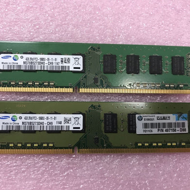 Samsung 8GB Kit 2x4Gb 2Rx8 PD3-10600U-09-11-B1 Desktop Memory M378B5273DH0
