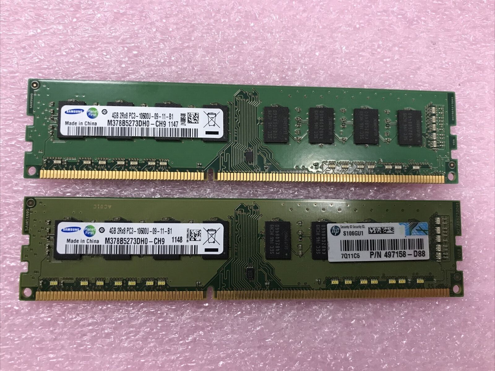 Samsung 8GB Kit 2x4Gb 2Rx8 PD3-10600U-09-11-B1 Desktop Memory M378B5273DH0