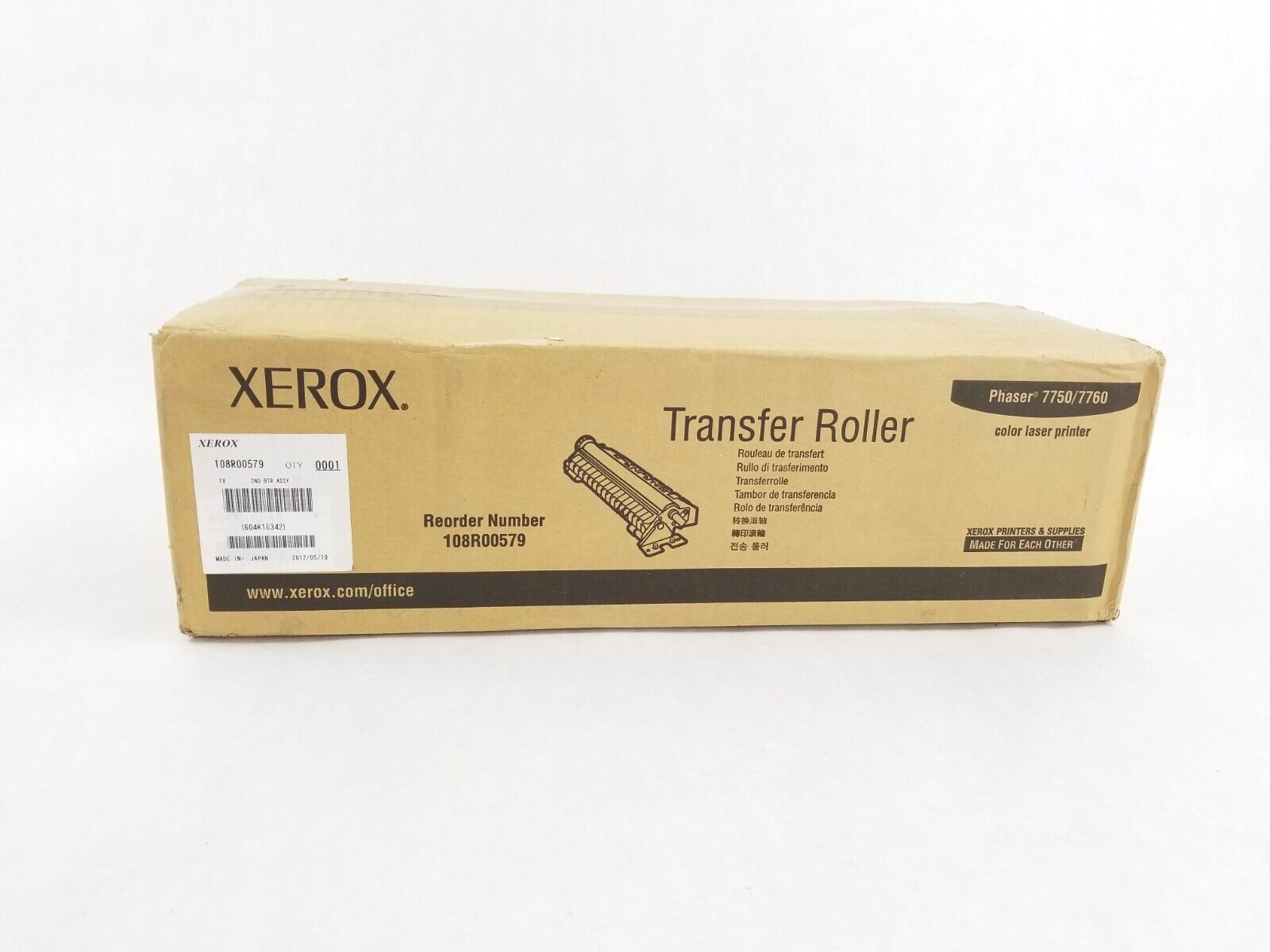 108R00579  Xerox Genuine TRANSFER ROLLER  for Phaser 7750/7760