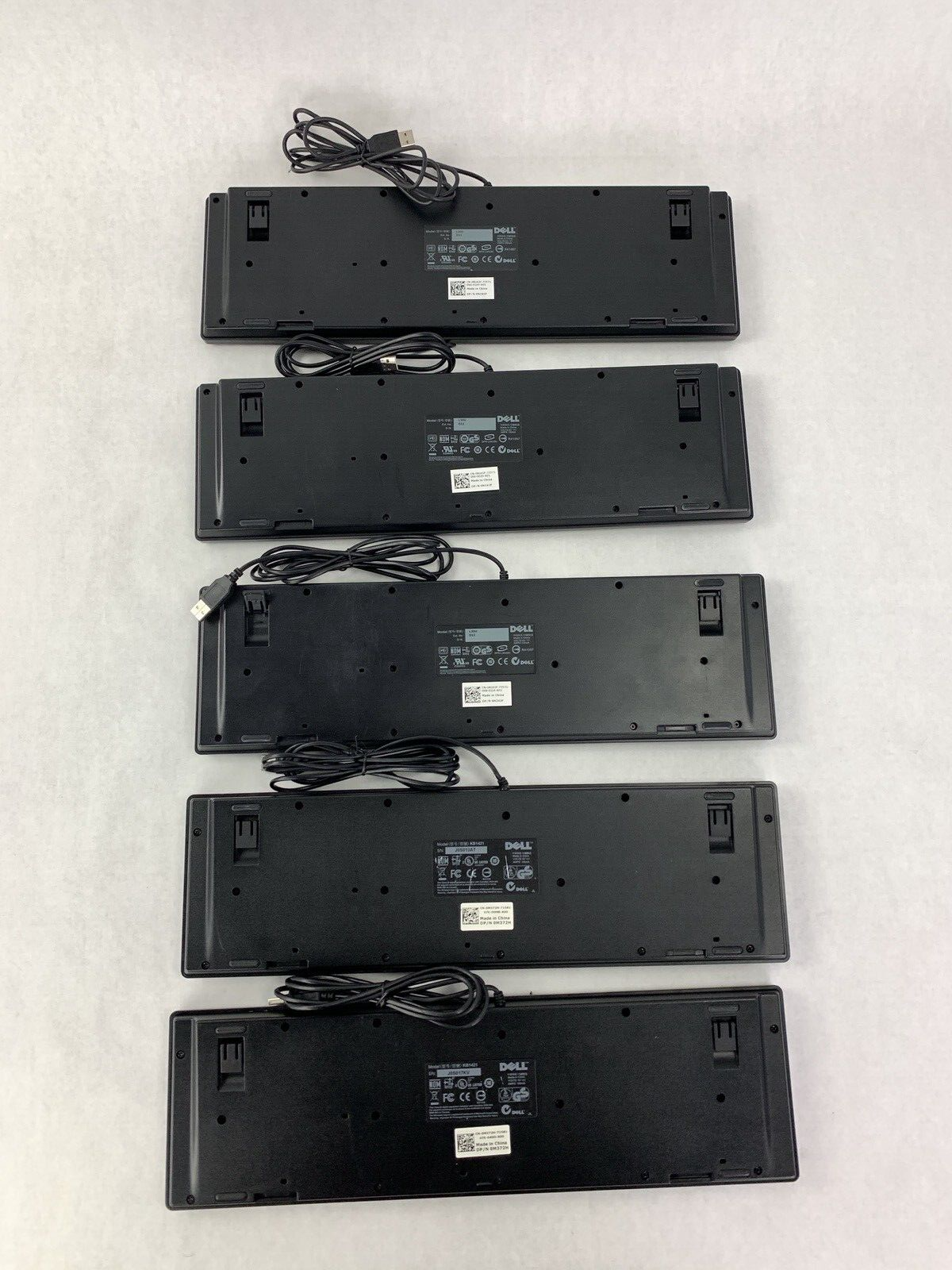Lot of 5 Genuine Dell KB1421 0N242F L30U Quiet Slim Black USB Keyboard