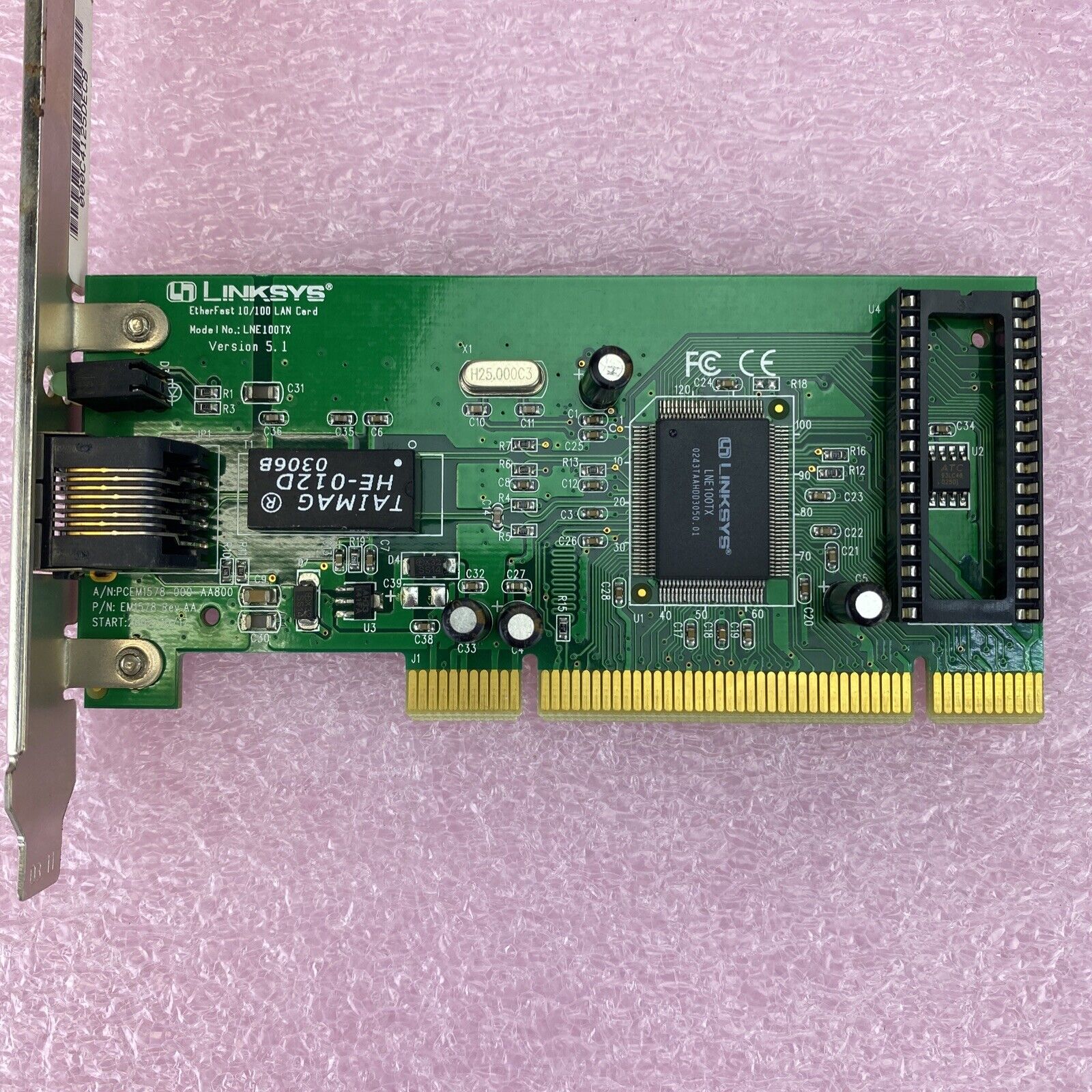 Lot of 2  Linksys GEM1578 Rev.AA EtherFast 10/100 LNE100TX LAN PCI Card