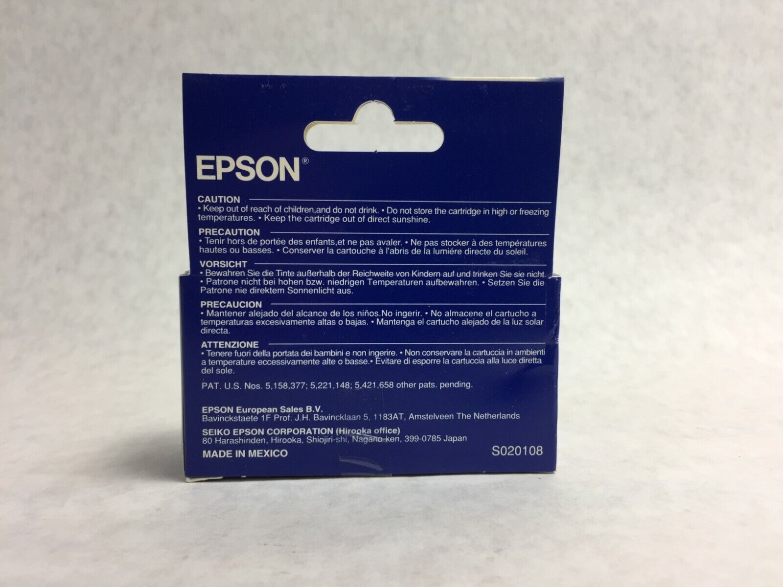 Genuine Epson Black Ink Cartridge S020108