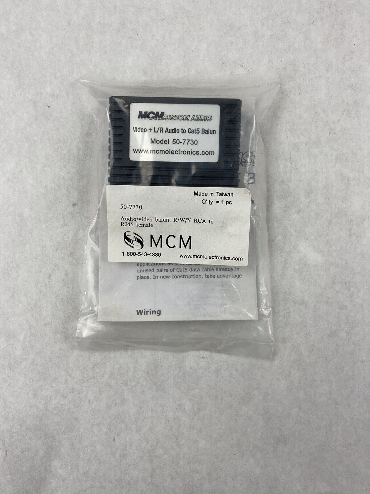 MCM Custom Audio 50-7730 Audio/Video Balun