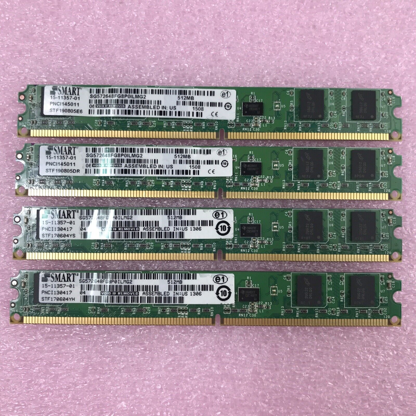 (Lot of 4) CISCO Smart 15-11357-01 512Mb DRAM Memory for 39xx 29xx ISR