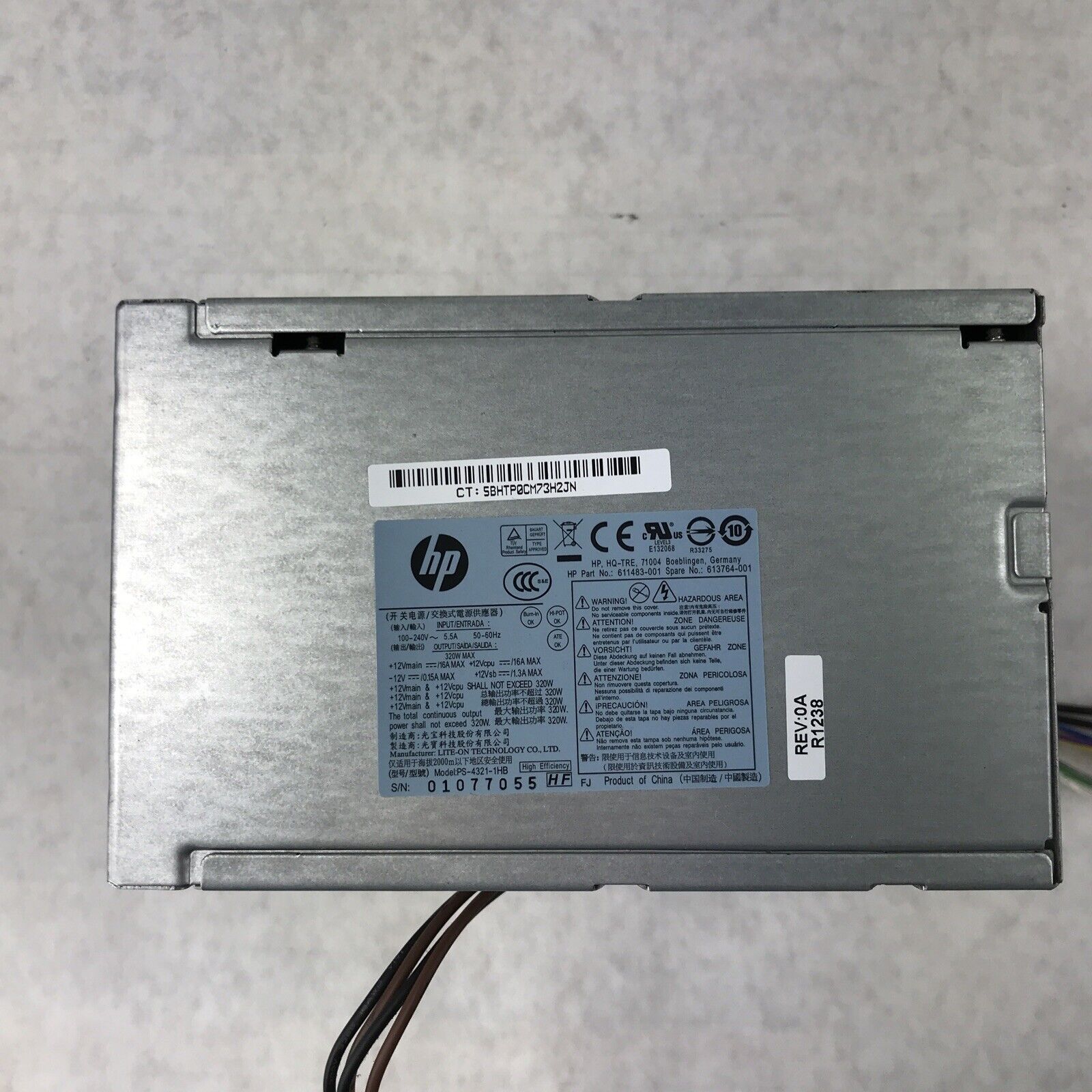 HP PS-4321-1HB 320W Power Supply PSU 611483-001 613764-001