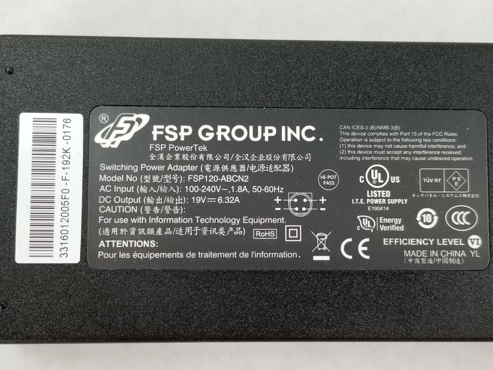 FSP Group Inc FSP120-ABCN2 19V 6.32A 120W Power Supply  FSP Powertek