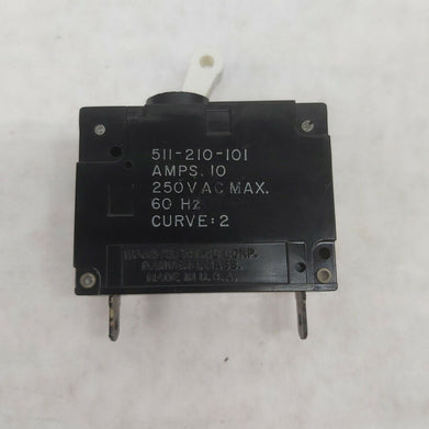 Wood Electric Aircraft Circuit Breaker 10 AMP Switch P/N 511-210-101