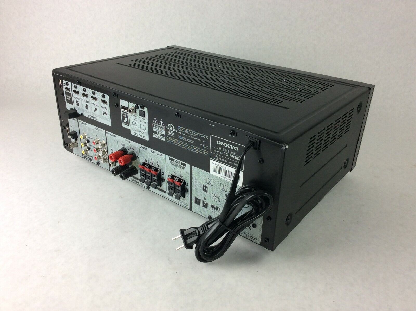 Onkyo TX-SR383 AV Surround Sound Receiver - Parts or Repair