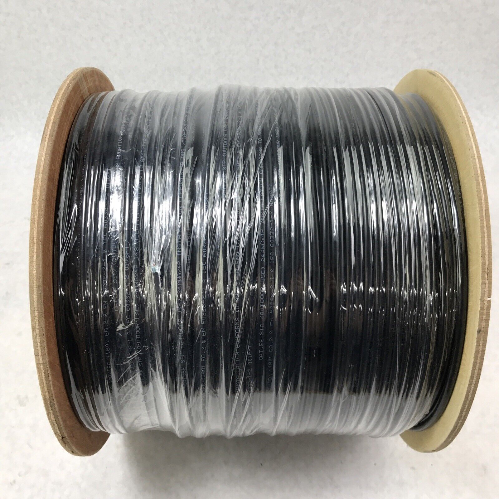 Cat5E FTP Outdoor Use 24AWGX4P 1000ft Black Ethernet Wire