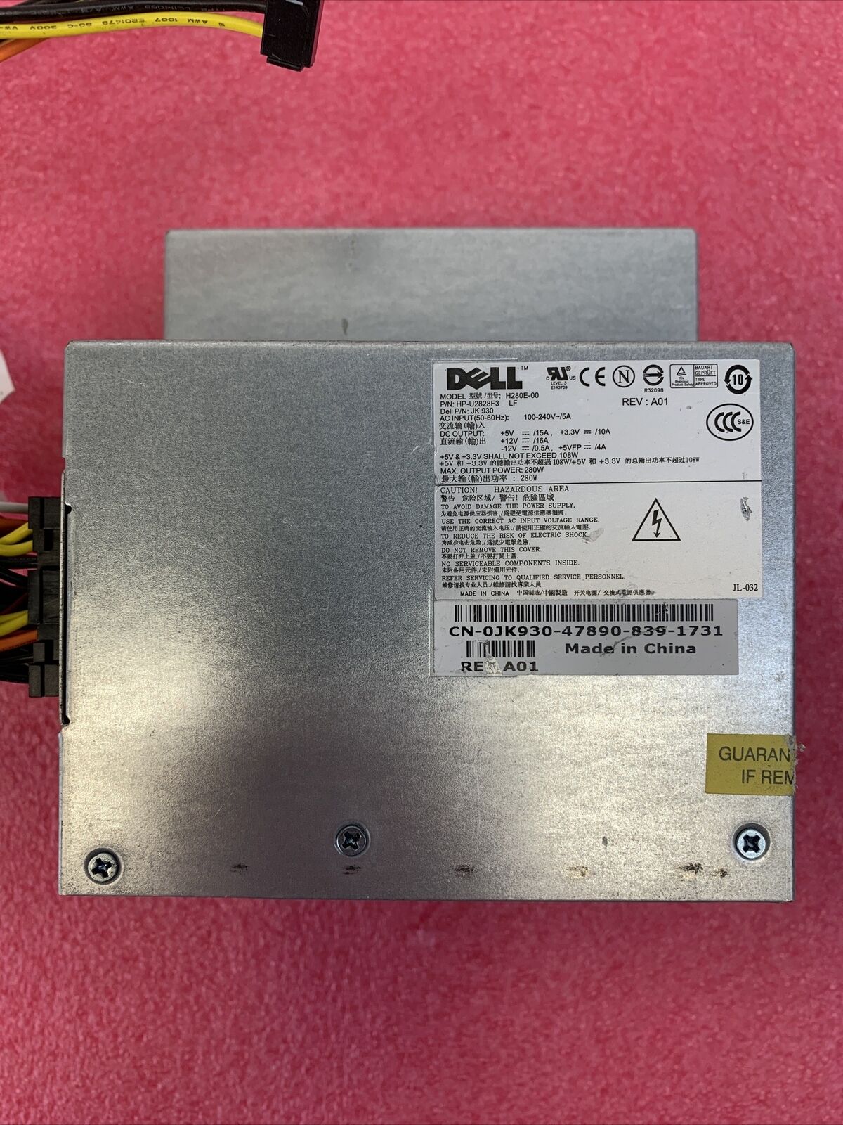 Dell HP-U2828F3 JK930 280W Power Supply