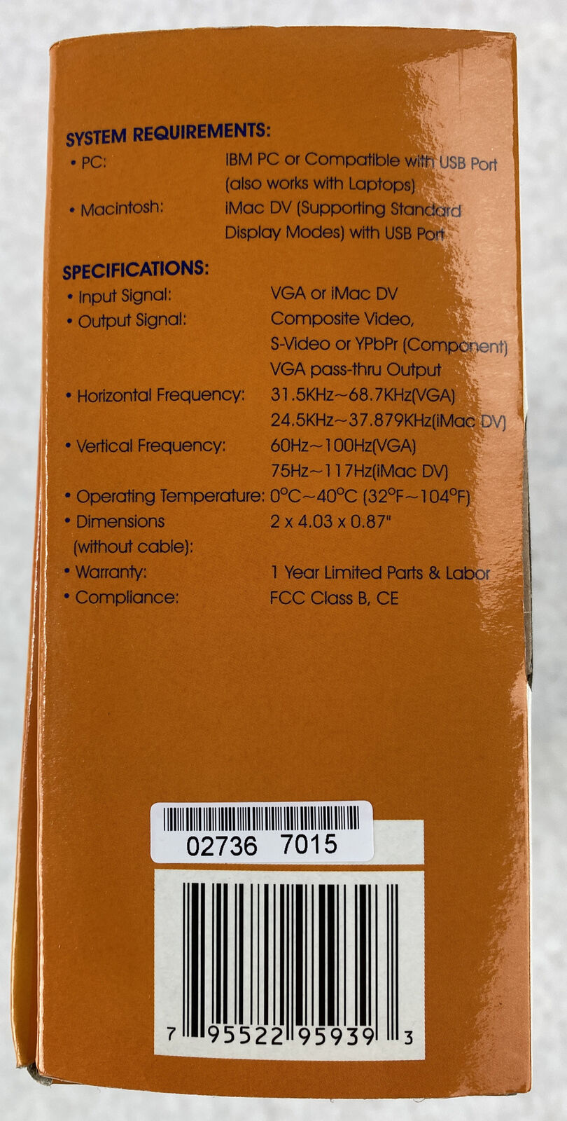 AVerMedia QuickPlay PC VGA Dsub to TV S-Video RCA Converter UNTESTED