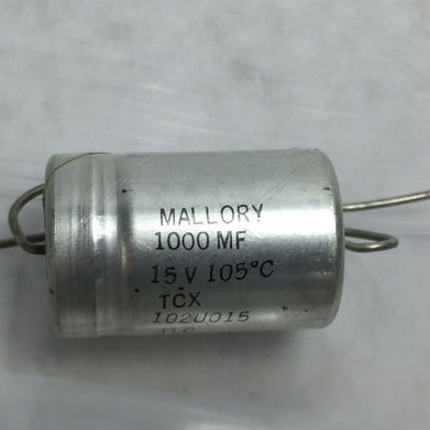 NOS Mallory Capacitor TCX102U015J1C  1000uF 15VDC   Lot of 8